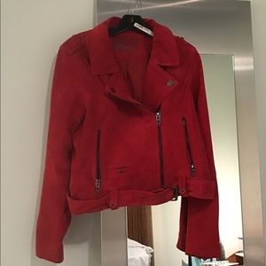 Suede motorcycle jacket